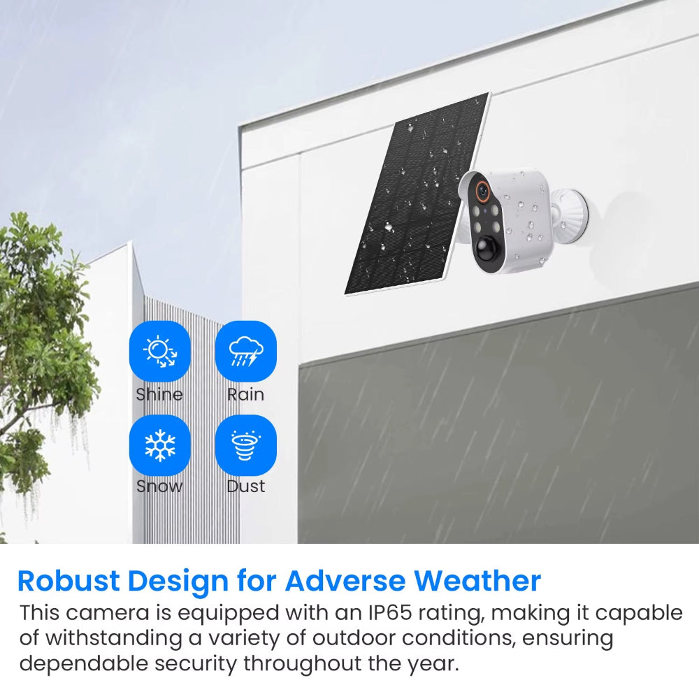 SunGuard 360: Solar-Powered WiFi PTZ Security Camera with 1080P HD Surveillance